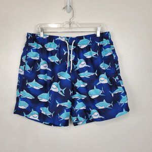Trunk Surf & Swim Co Sano Men's Shark Print Laguana Beach Board Shorts Size XL
